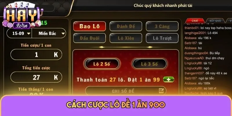 Cách cược lô đề 1 ăn 900